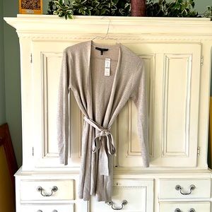 WHBM Metallic Sparkle Belted Sweater. New with Tags. Size M. Glow up!